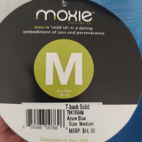 Moxie Cycling Azure Blue T-back Tank Medium NWT - Picture 6 of 8